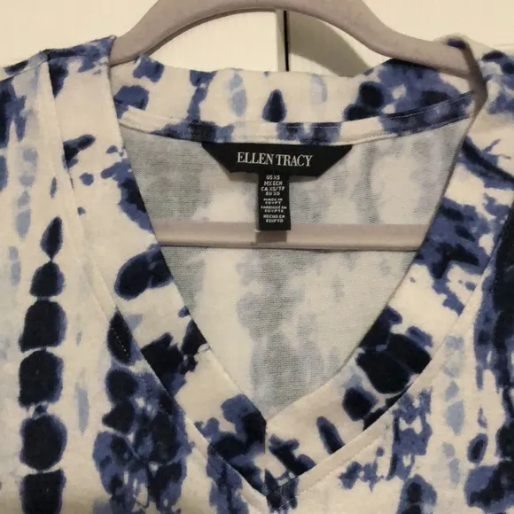 Ellen Tracy tie dye‎ pattern v neck sweater with pockets XS - Image 2