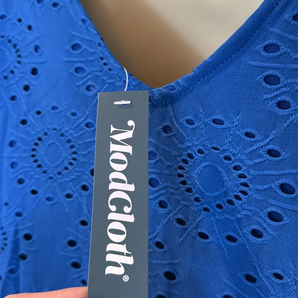 Mod Cloth Light Shining Through Babydoll Dress in Blue Womens Size XS NWT - Image 5