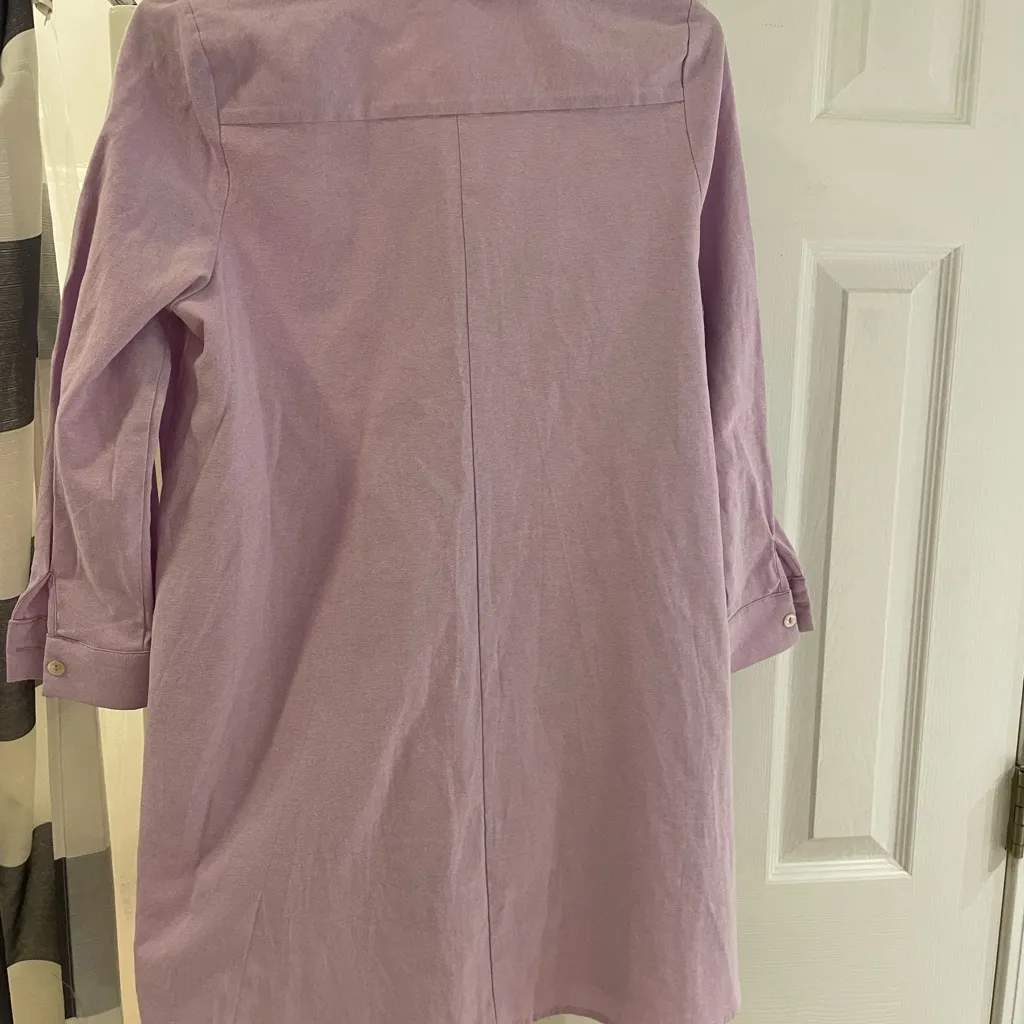 Pomander Place Tuckernuck Oxford Harris Lilac Shirt Dress XS Purple - Image 3