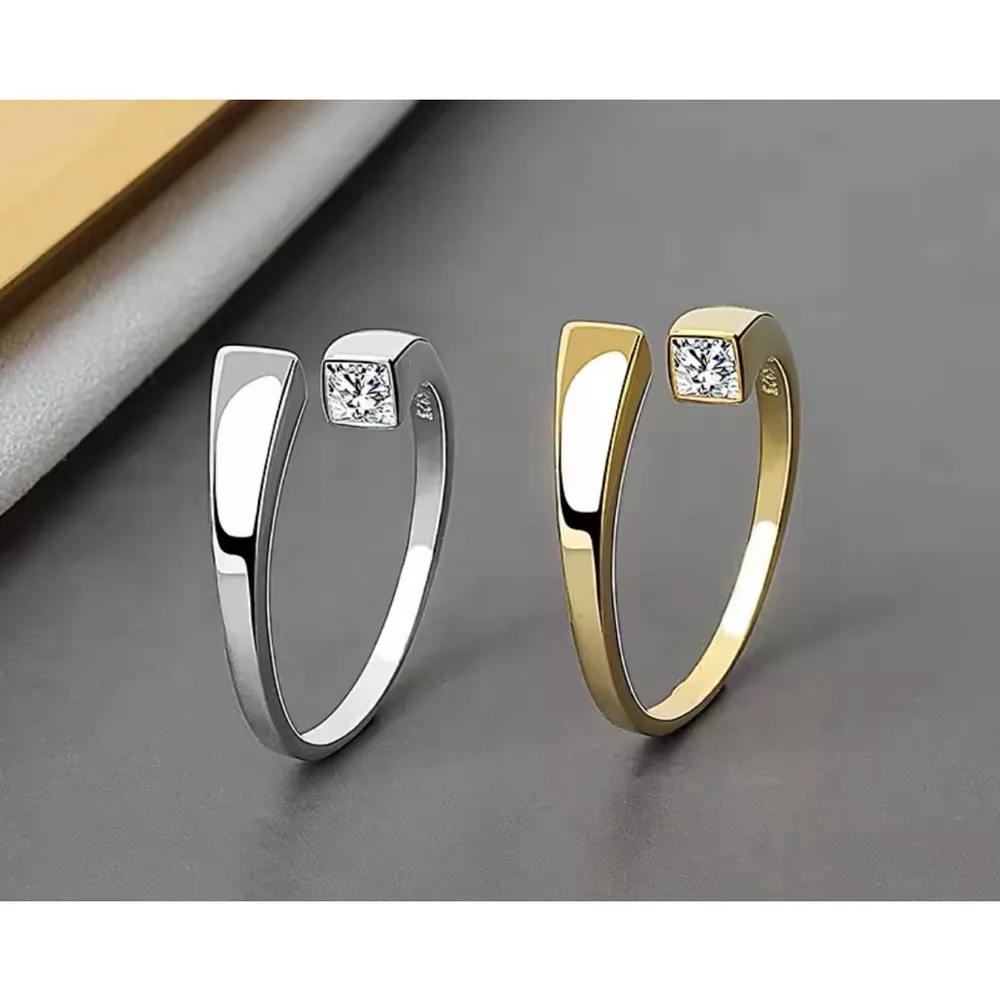 Sparkling Unique‎ Bypass Ring | 14k Over Sterling Silver - Image 10