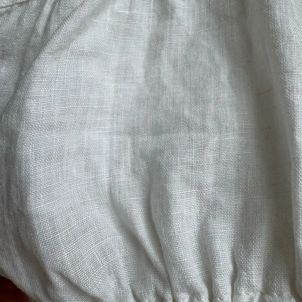 Reformation Jalisco Linen? Milkmaid Puff Sleeve Crop Top Resort Vacation Small - Image 6