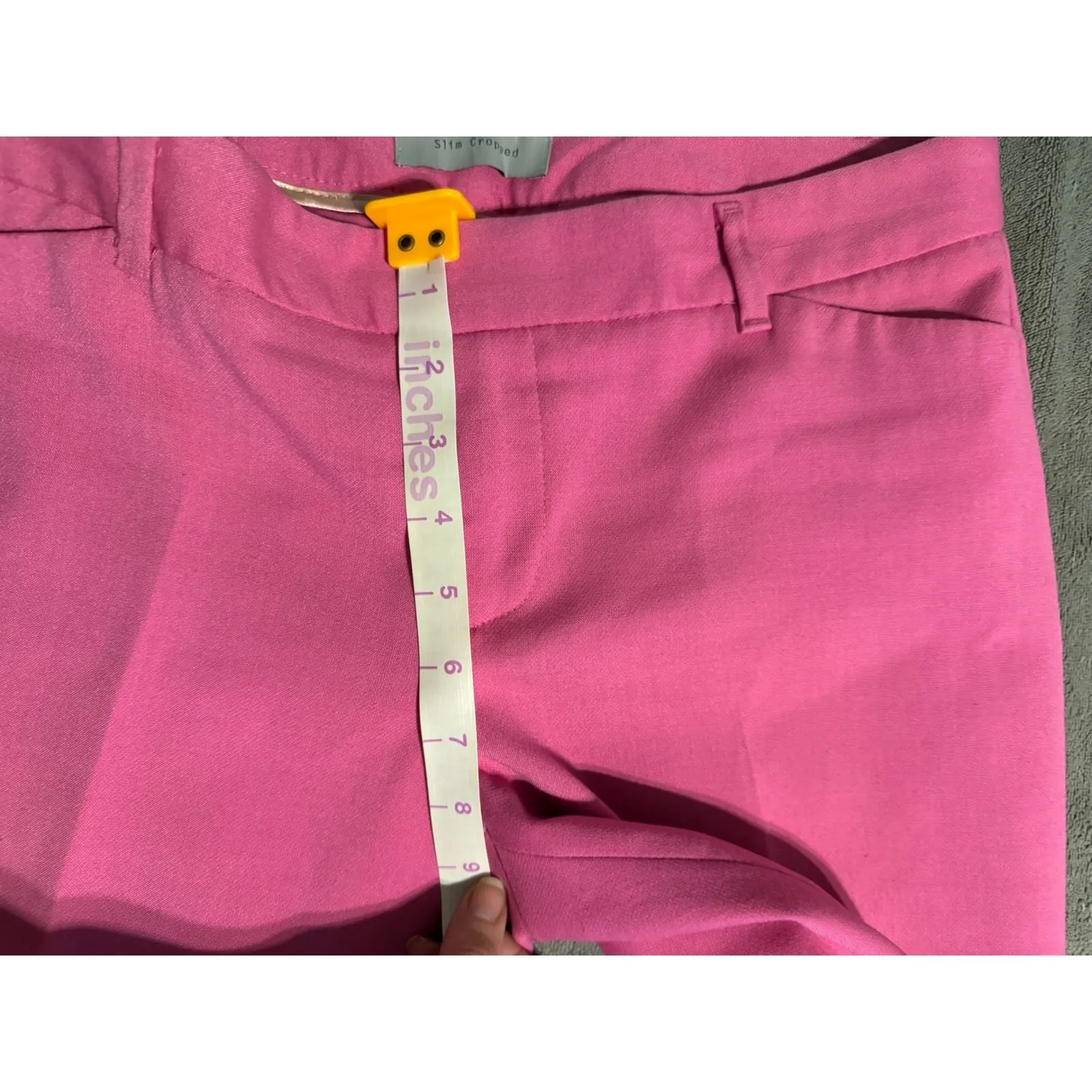 Gap Size 4 Pink Slim Cropped Pants 26" Inseam Pockets Low Rise Women Preppy - Image 5