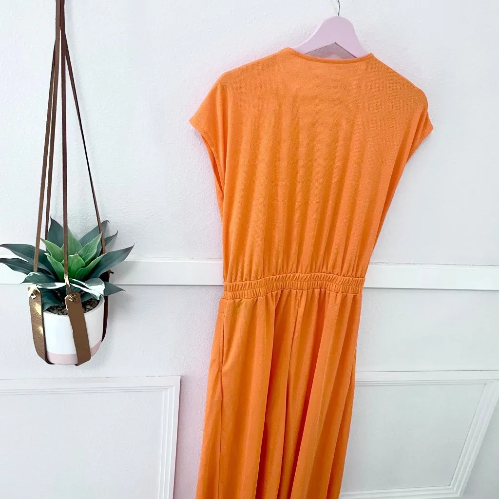 NWT Halara V Neck Short Sleeve Side Pocket Wide Leg Flowy Waffle Jumpsuit S - Image 7