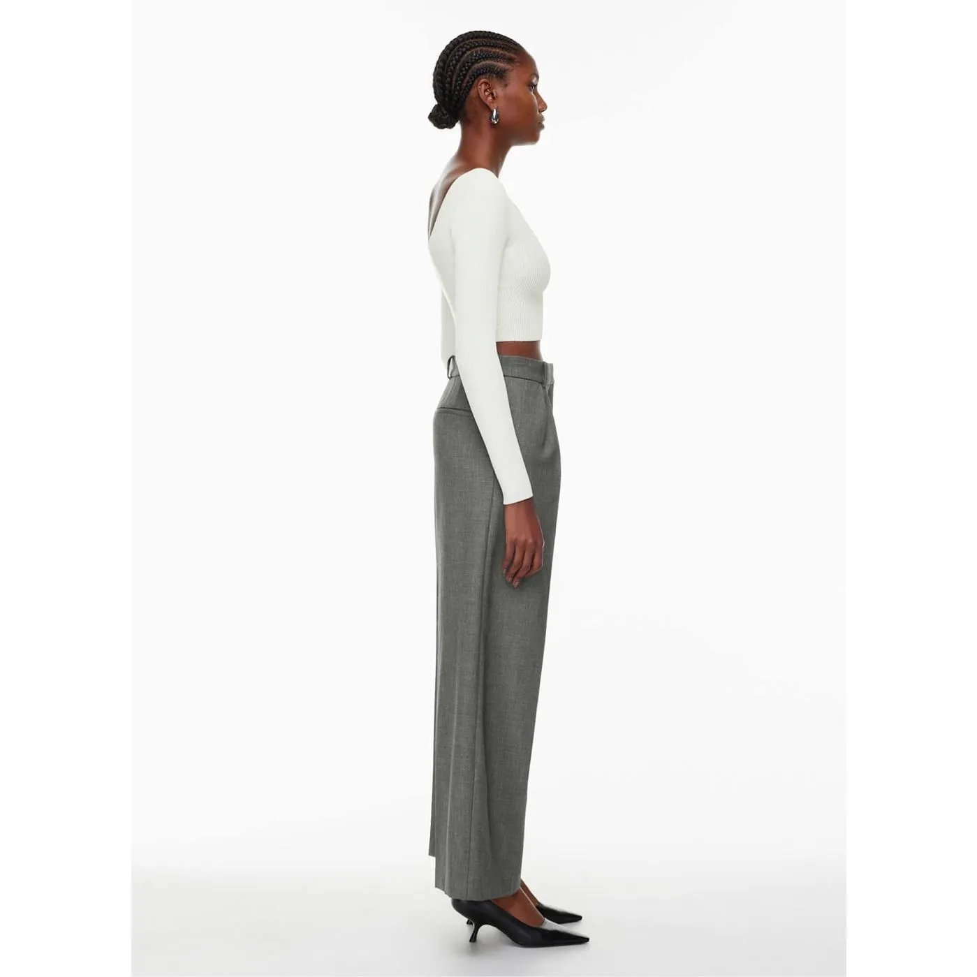 ✨Babaton Sculpt Knit Scoopneck White Longsleeve Sz Small Top✨ - Image 3