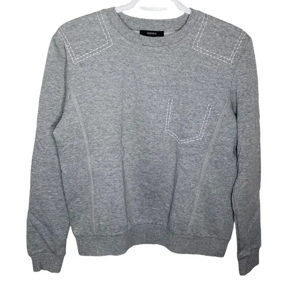 Forever 21 grey fleece lined stitched sweatshirt size S - Image 6