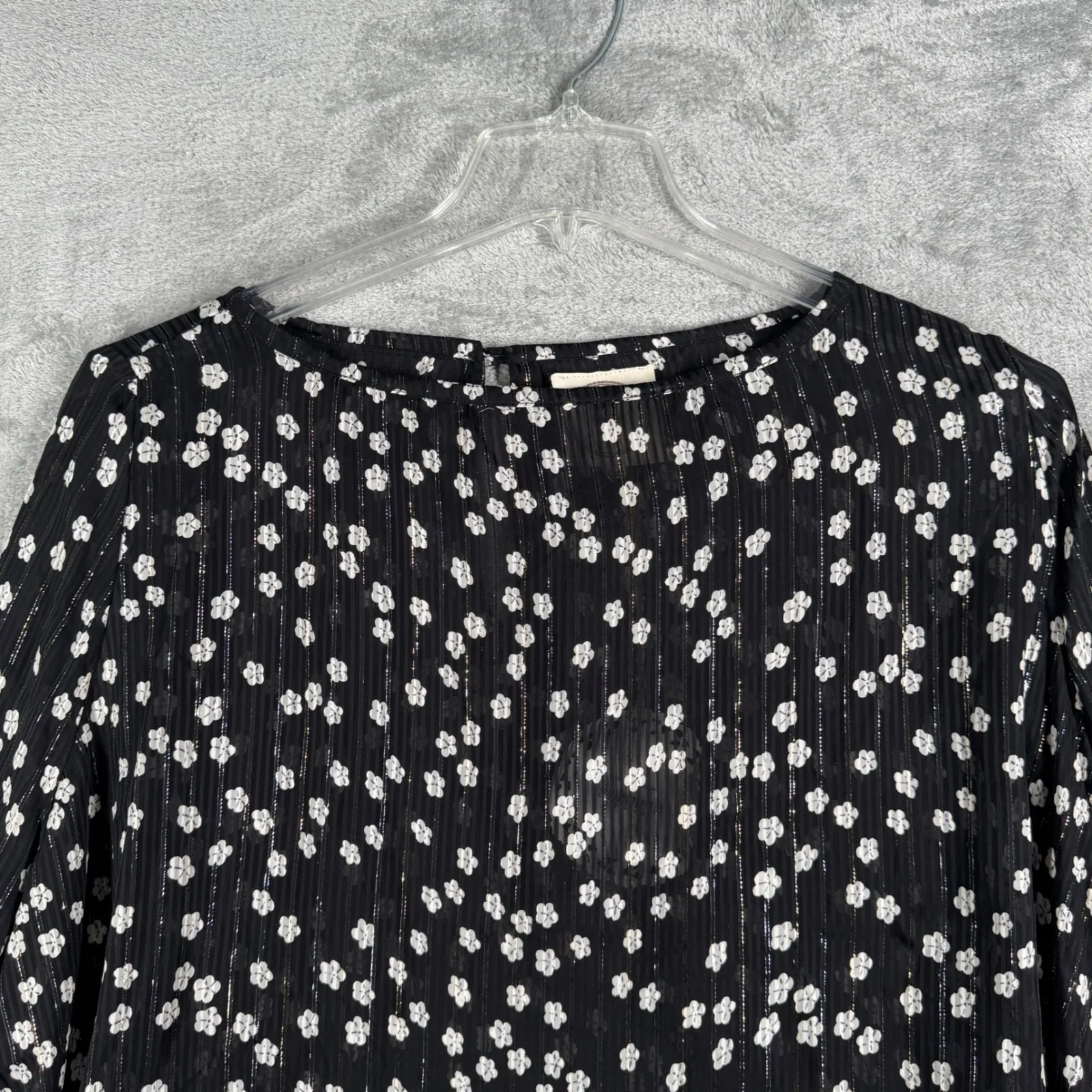 Muche et Muchette Ferill‎ Balloon Blouse Womens OS Black White Polka Dot Casual Size undefined - Image 5