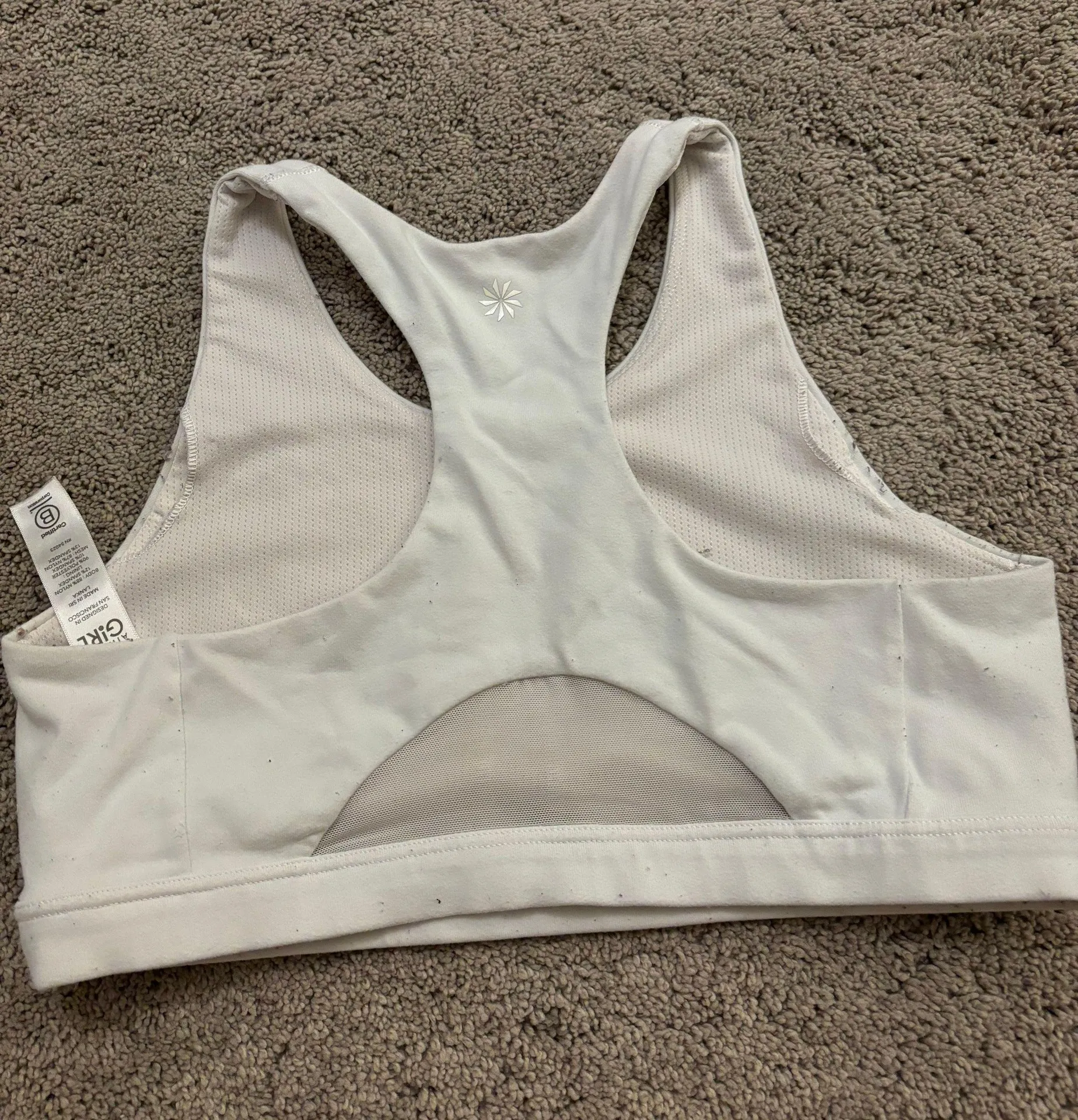 white racer back sports bra - Image 2