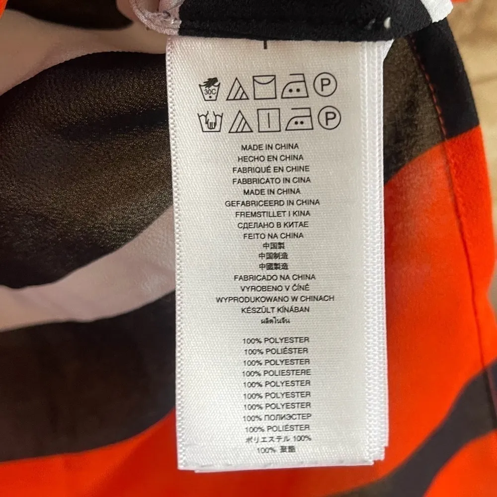 MICHAEL Michael Kors sheer striped quarter sleeve cinched waist tunic top size M - Image 7