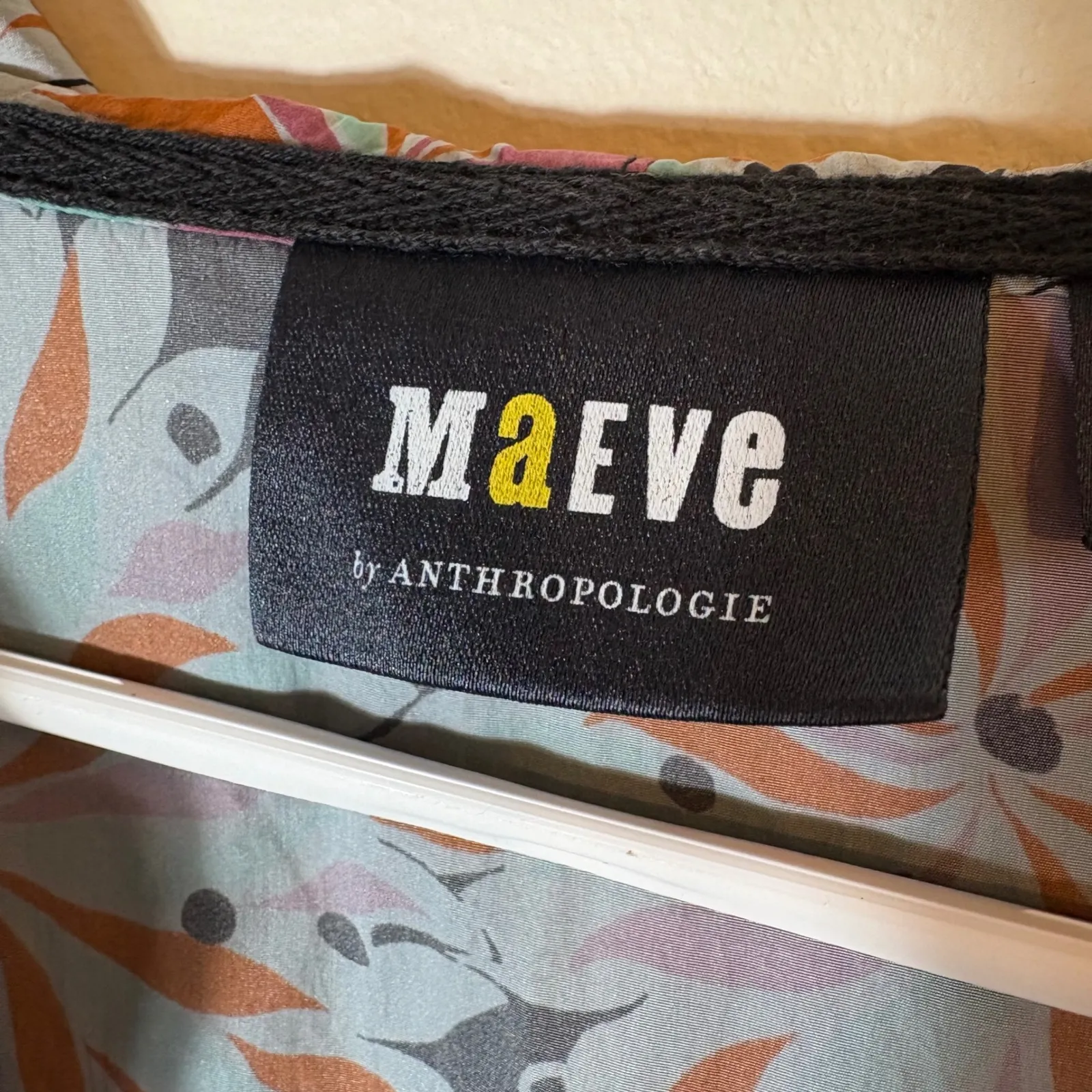 Maeve by Anthropologie Floral Panel Hooded Pullover Black Hoodie Size Medium - Image 4