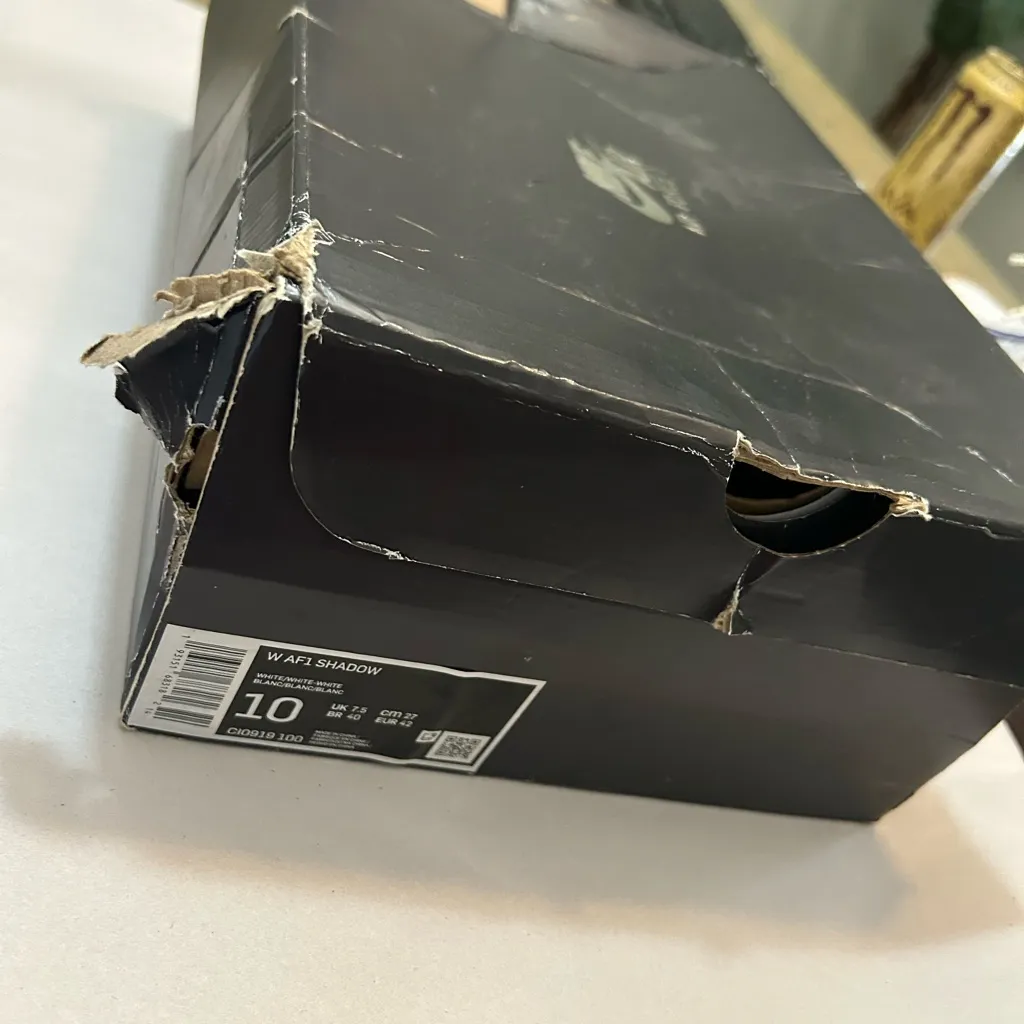 W Nike Air Force‎ 1 Shadow “White/Peach Cream” (US Women’s 10)- DX3718 100 - Image 8