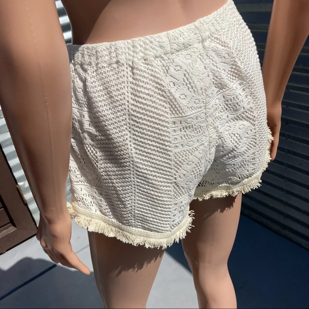 Lace Shorts Cream Size XS - Image 8