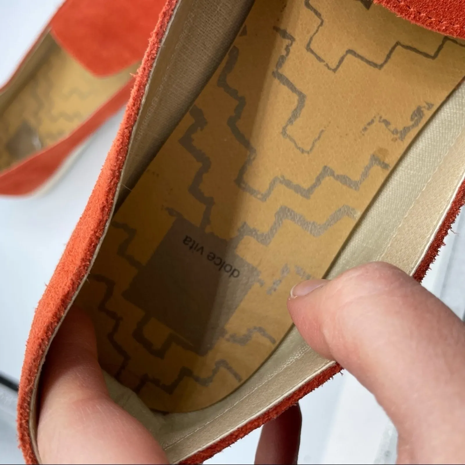 Dolce Vita Orange Suede Slip On Comfort Flats Womens 9.5 Shoes Loafers Sneakers - Image 5