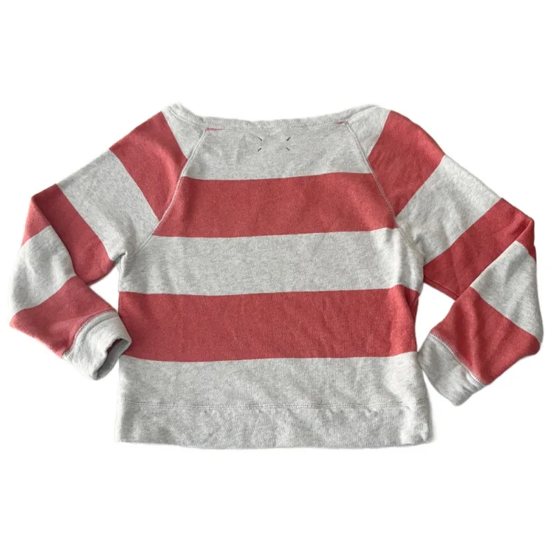Lou & Gray Orange and Gray Striped French Terry Lined Sweatshirt - Image 2