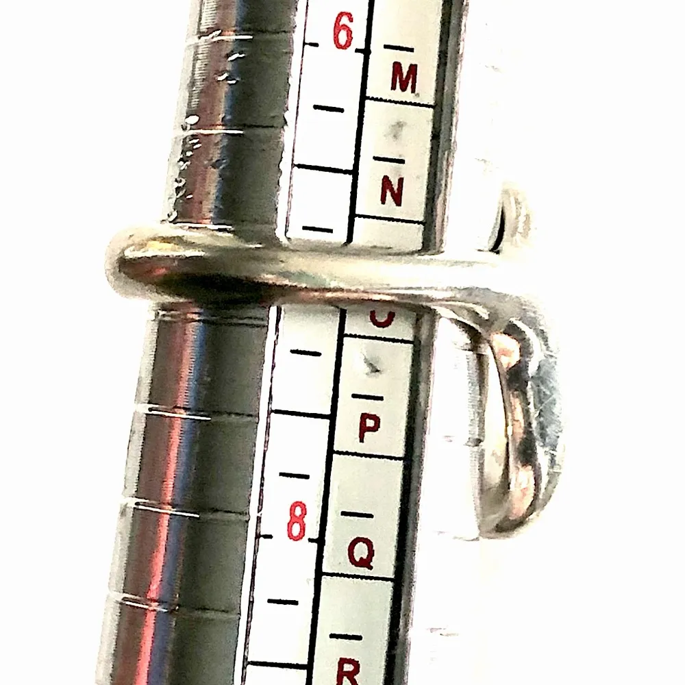 TIFFANY & CO Peretti 925 Sterling Silver Open Heart Ring Sz 7 Blue Box Dust Bag - Image 9