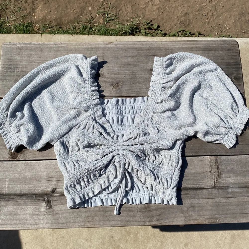 Urban Outfitters Smocked Puff Short Sleeve Crop Top Size XS - Image 7