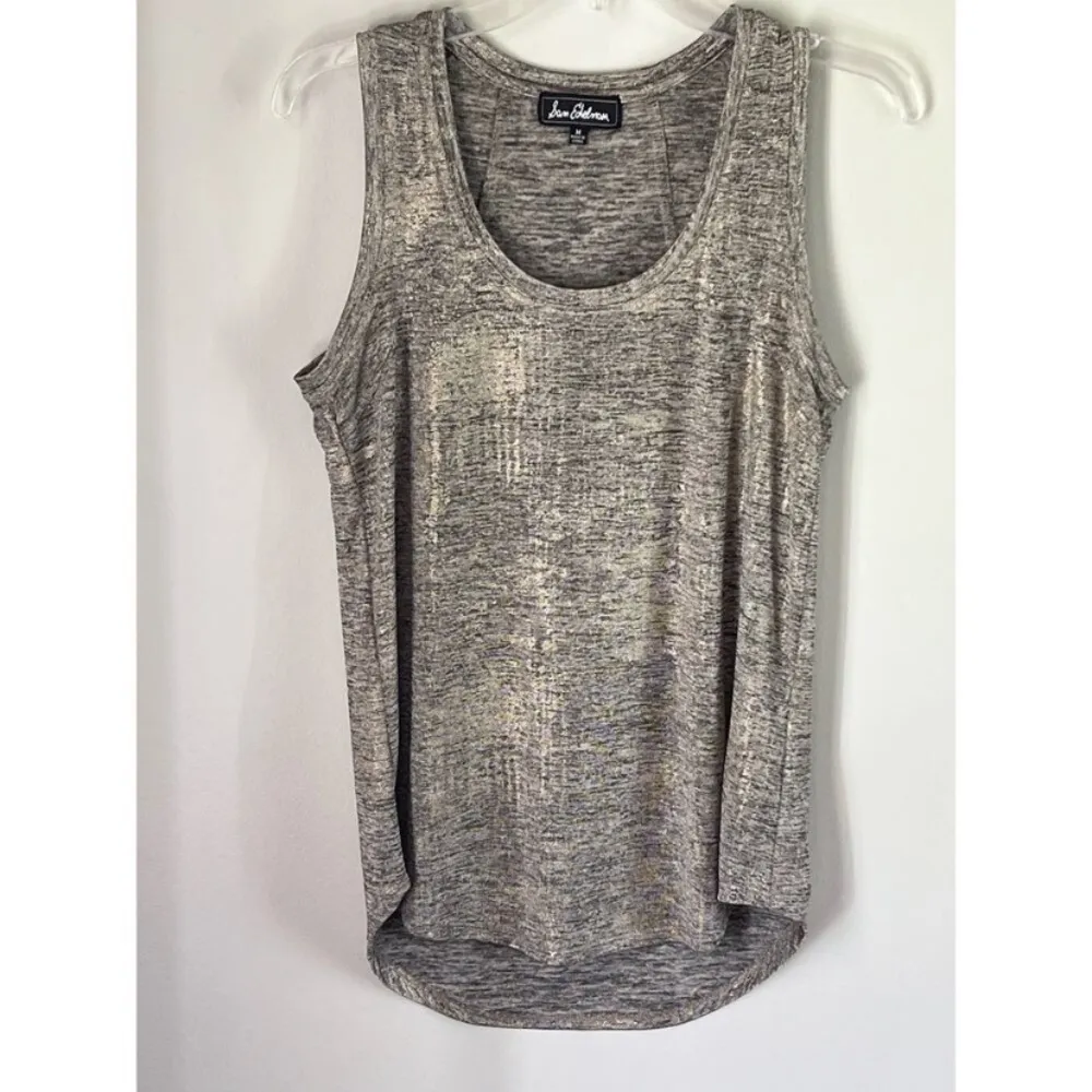 Sam Edelman Shimmery Gold and Black Hi-Low round hem Top/Tank/Shirt/Blouse S Med - Image 4