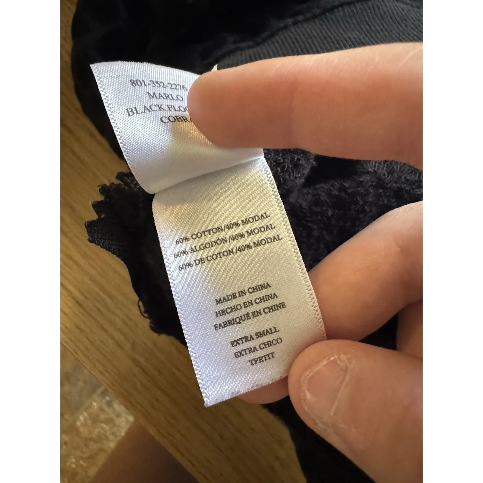 Rails Black Velvet Leopard Print Sweatshirt Crew Neck Side Zippers Size XS City - Image 12