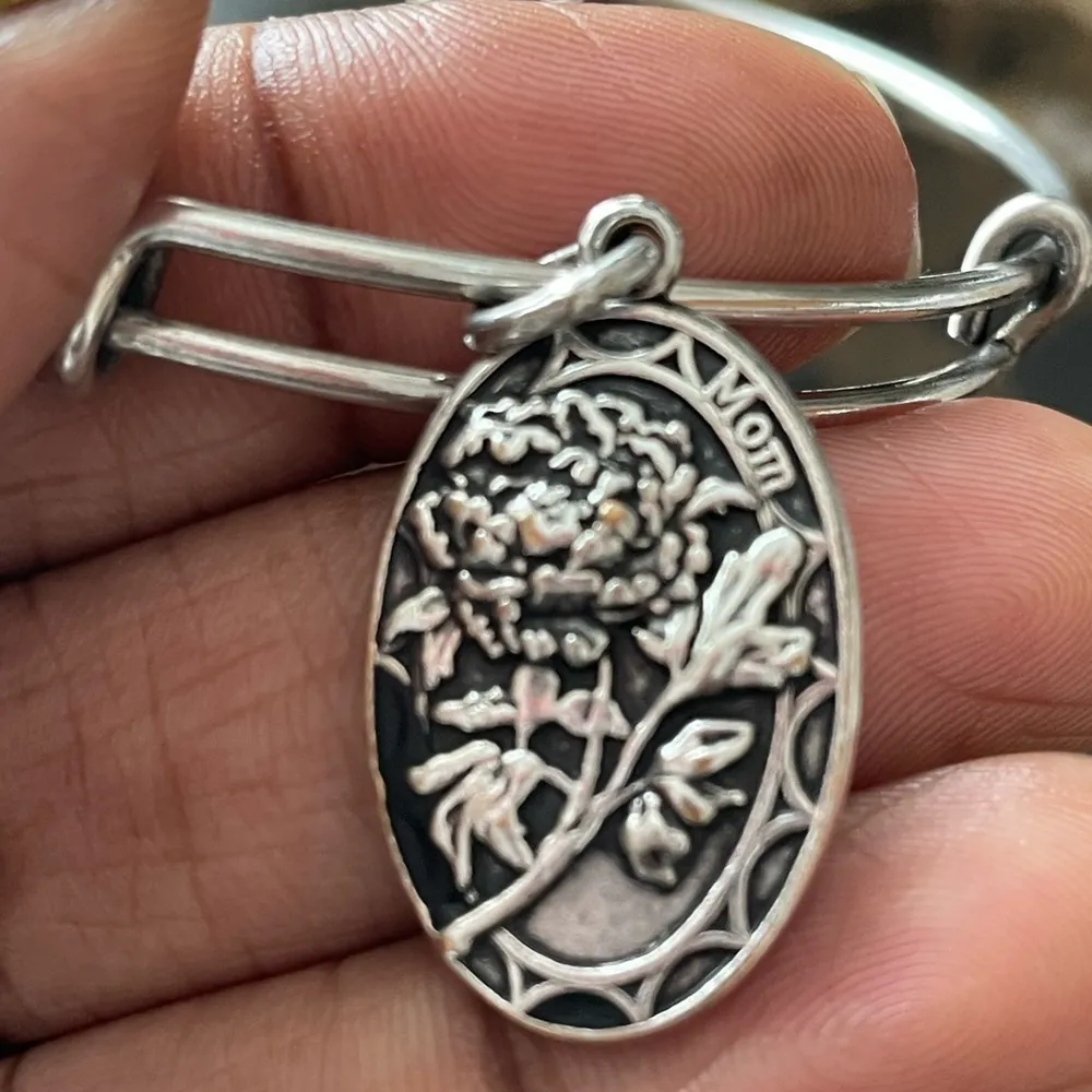 Alex and Ani Mom Flowers Silver Charm Bracelet - Image 5