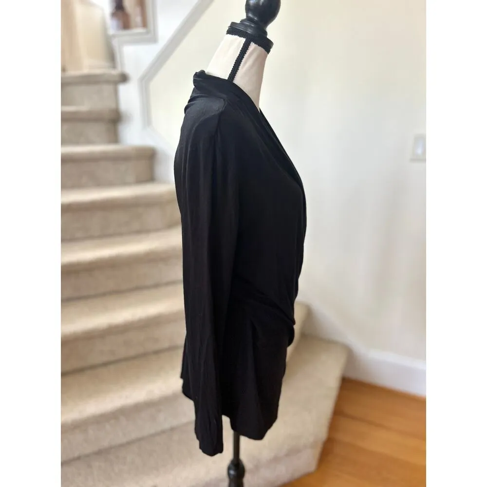 Seraphine Black Surplice Draped Long Sleeve Nursing Maternity Top Size undefined - Image 2