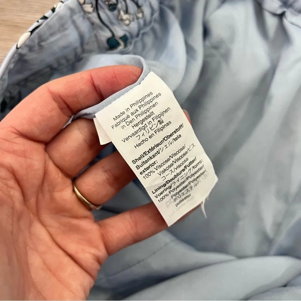 J. Crew High rise work dress pants ankle blue‎ garden floral - Image 7