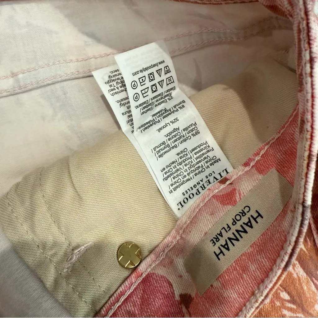 NWT Stitch Fix Liverpool Hannah Fray Hem Crop Jeans Pink‎ Floral Size 12/31 - Image 7