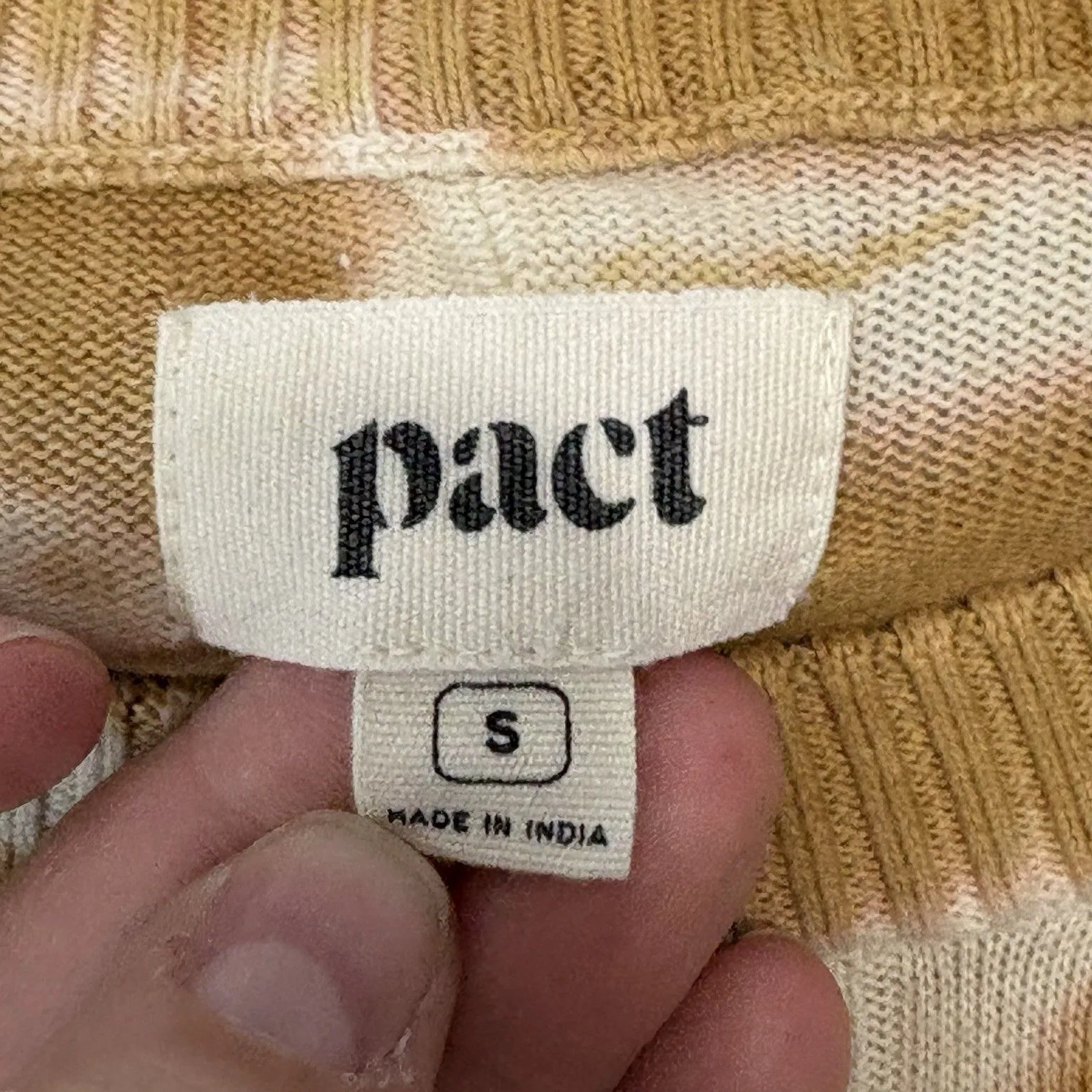 Pact Women's Spiral Tie Die Classic Crew Sweater Size Small Organic Lightweight - Image 9