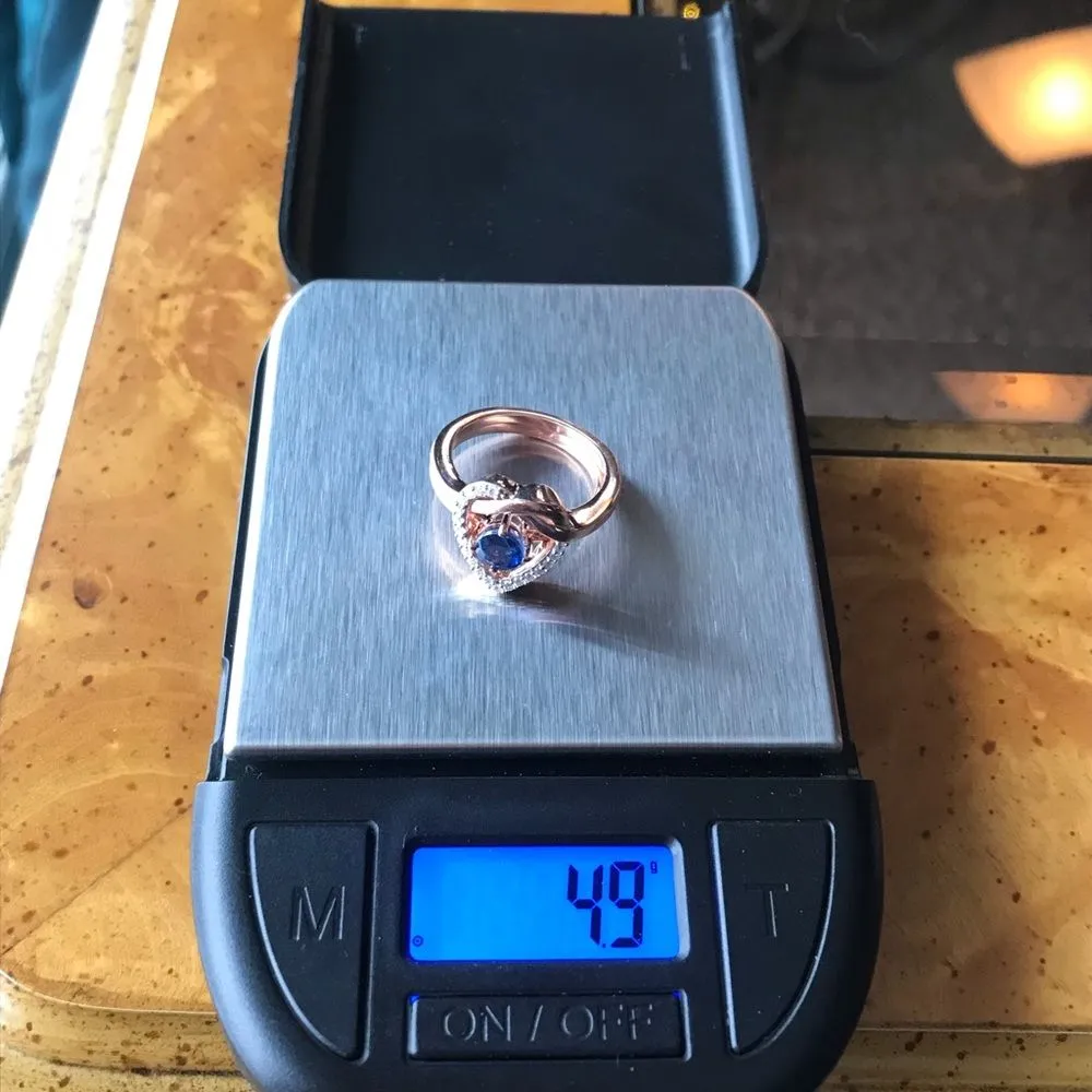 Natural Kyanite Moissanite Sterling Silver Ring Size 5.75 Blue - Image 4