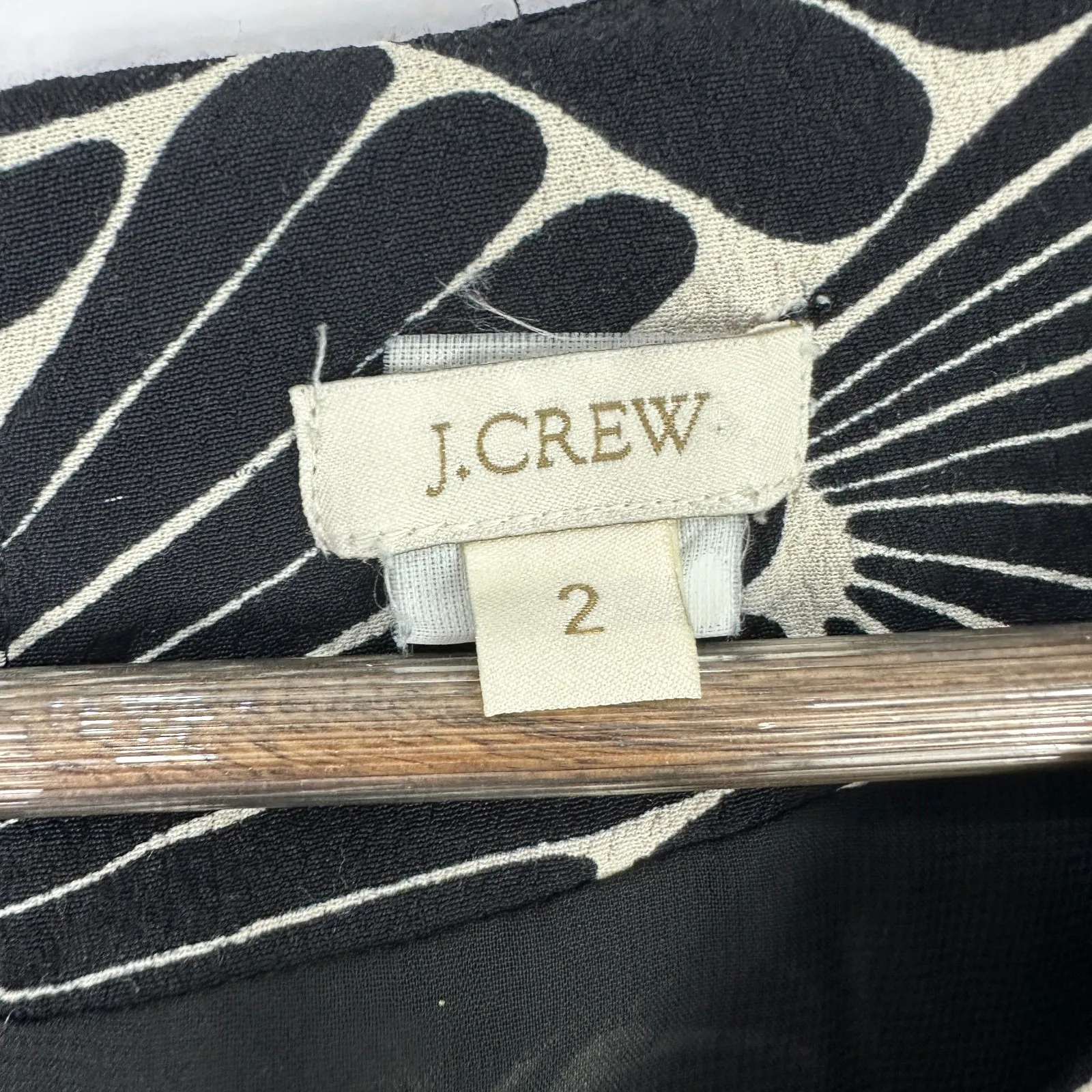 J.Crew Dress Womens 2 Black White Graphic Abstract Print Mod Retro Statement Art - Image 3