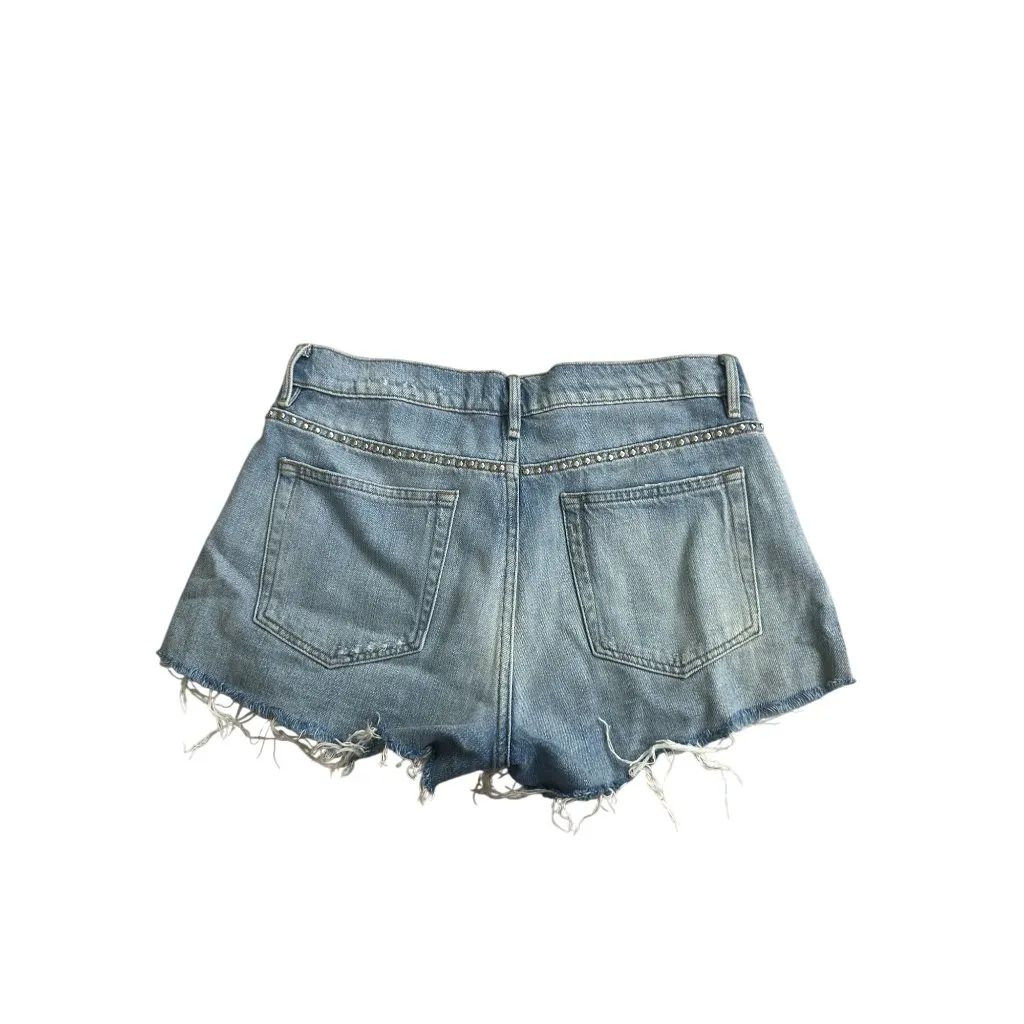 FRAME Light Wash Cutoff Studded Trim Denim Shorts Size 27 - Image 8