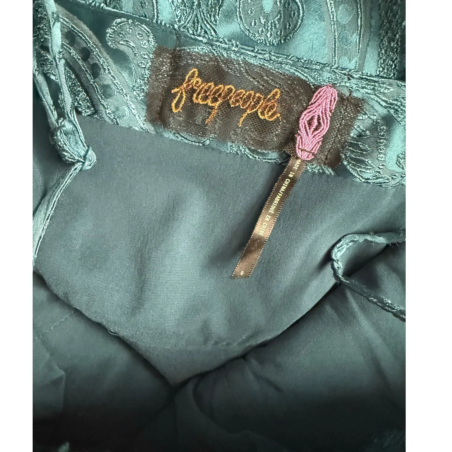 Free People‎ Karla Blossom Jacquard Mini Dress Jewel Size 0 - Image 8