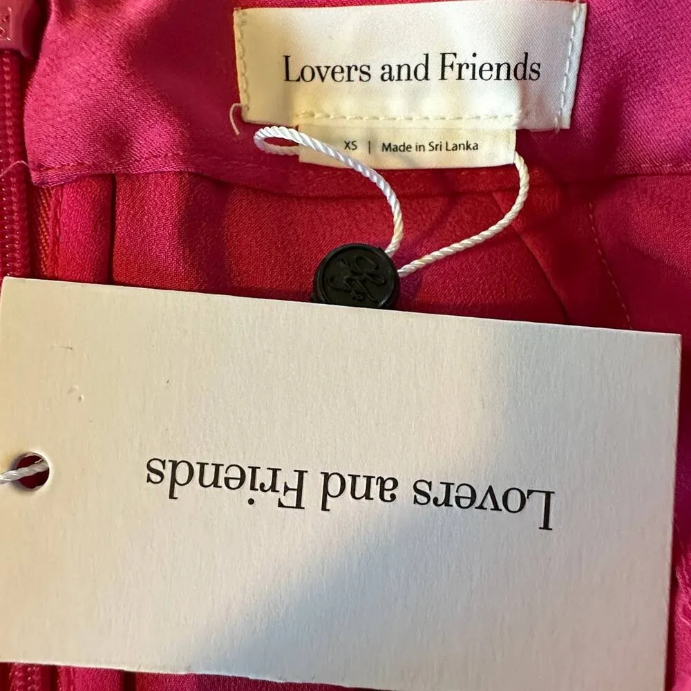 Lovers + Friends Barbie Pink Satin Wide Leg Pant XS Trouser High Rise $228 NEW - Image 7