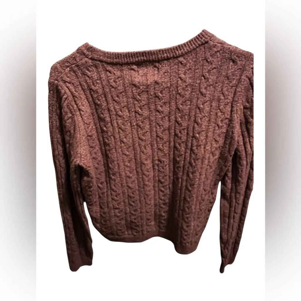 Pink Rose Cable Knit Sweater and sweat shorts in Mauve - Image 2
