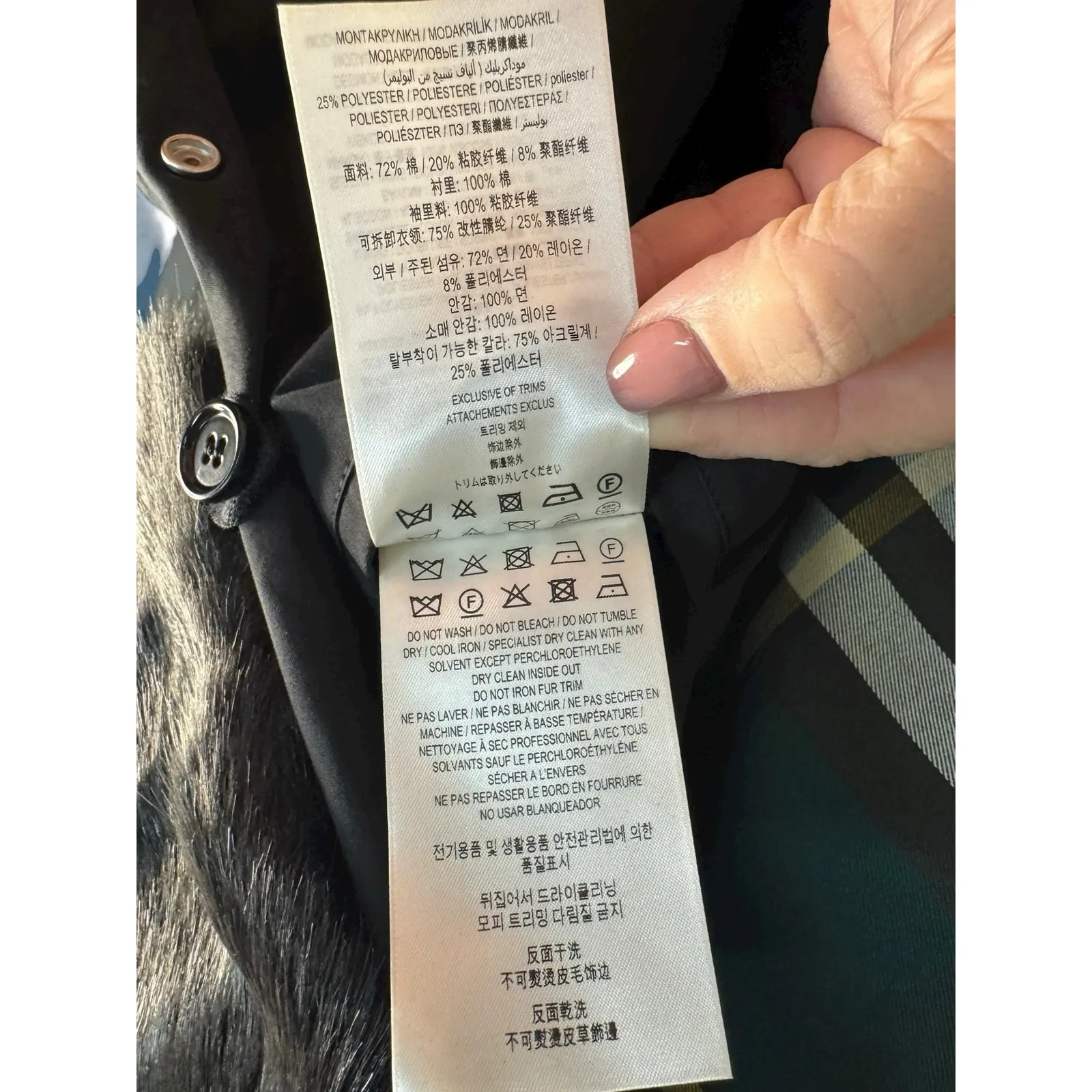 Burberry NWT Kennington Oversized Trench Coat w/Faux Fur Trim in Black Size 10 - Image 12