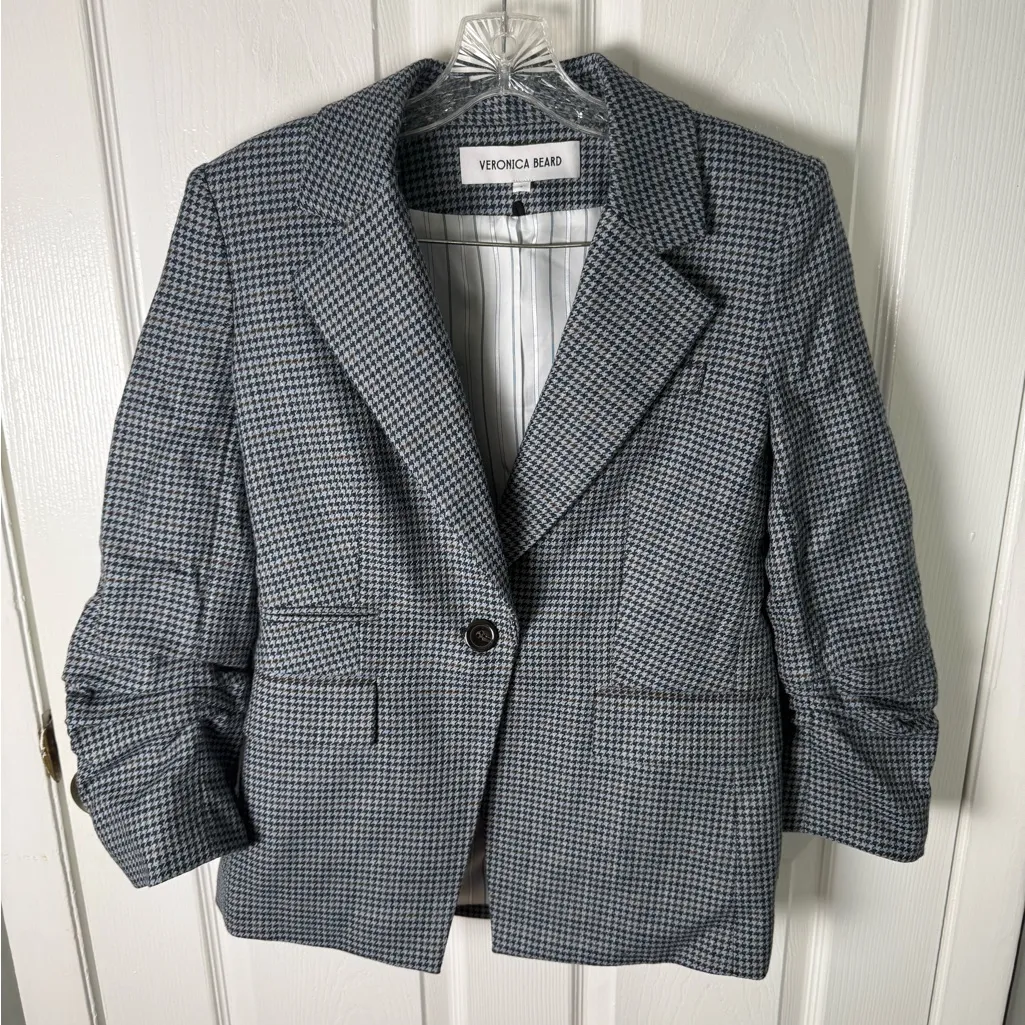 Veronica Beard  Battista Houndstooth Check Virgin Wool Jacket 6 - Image 2