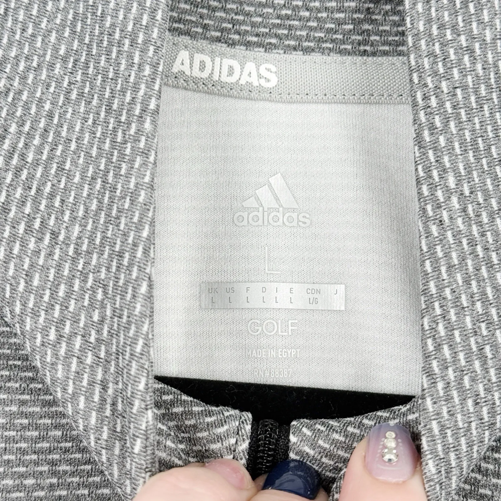 Adidas Golf Women's Large Gray Quarter Zip Pullover Long Sleeve Active Top - Image 3