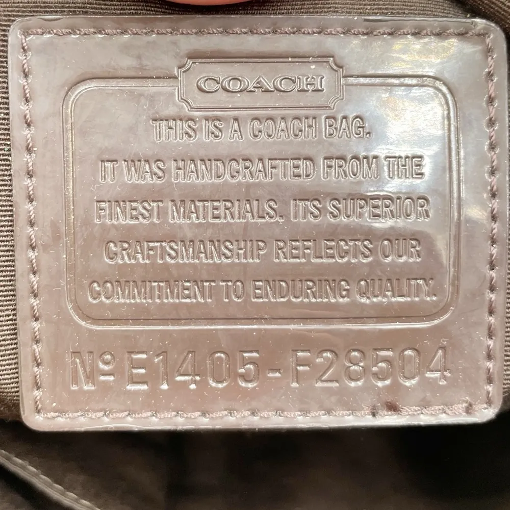 Coach F28504 Brown Tan Signature Stripe Shoulder Tote Bag Purse Classic Logo - Image 5