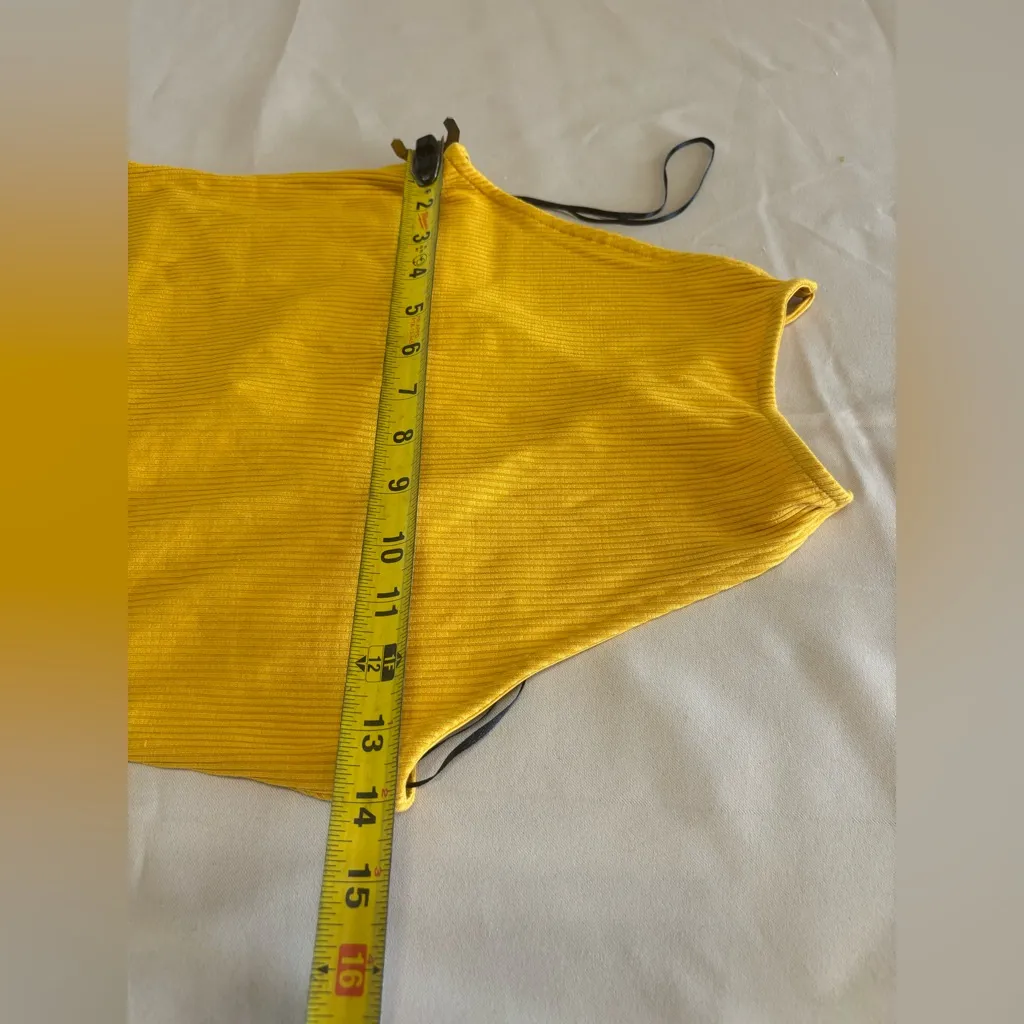 H&M Ribbed Bodycon Halter Dress‎ Mustard Yellow NWOT - Image 6
