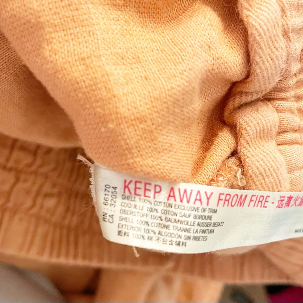 Free People Movement‎ Size Small Peach Gauze Elastic Waist Wide Leg Pants - Image 4