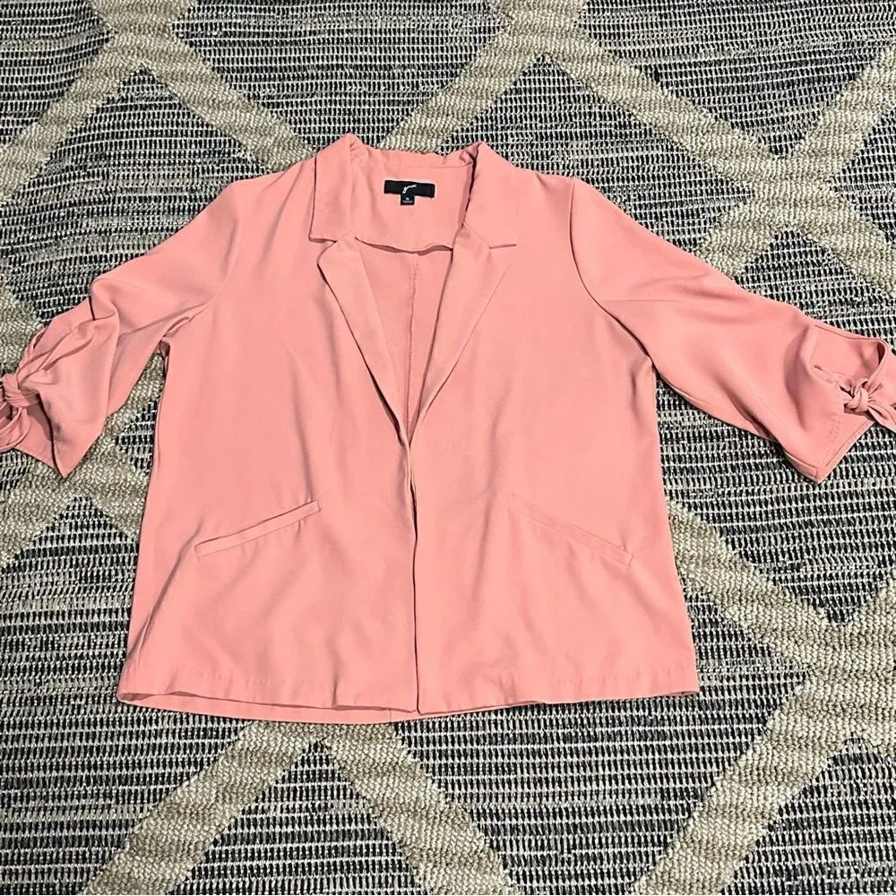 GNW Pink Open Front Knot Cuff 3/4 Sleeve Office Blazer Pink Size XL - Image 8