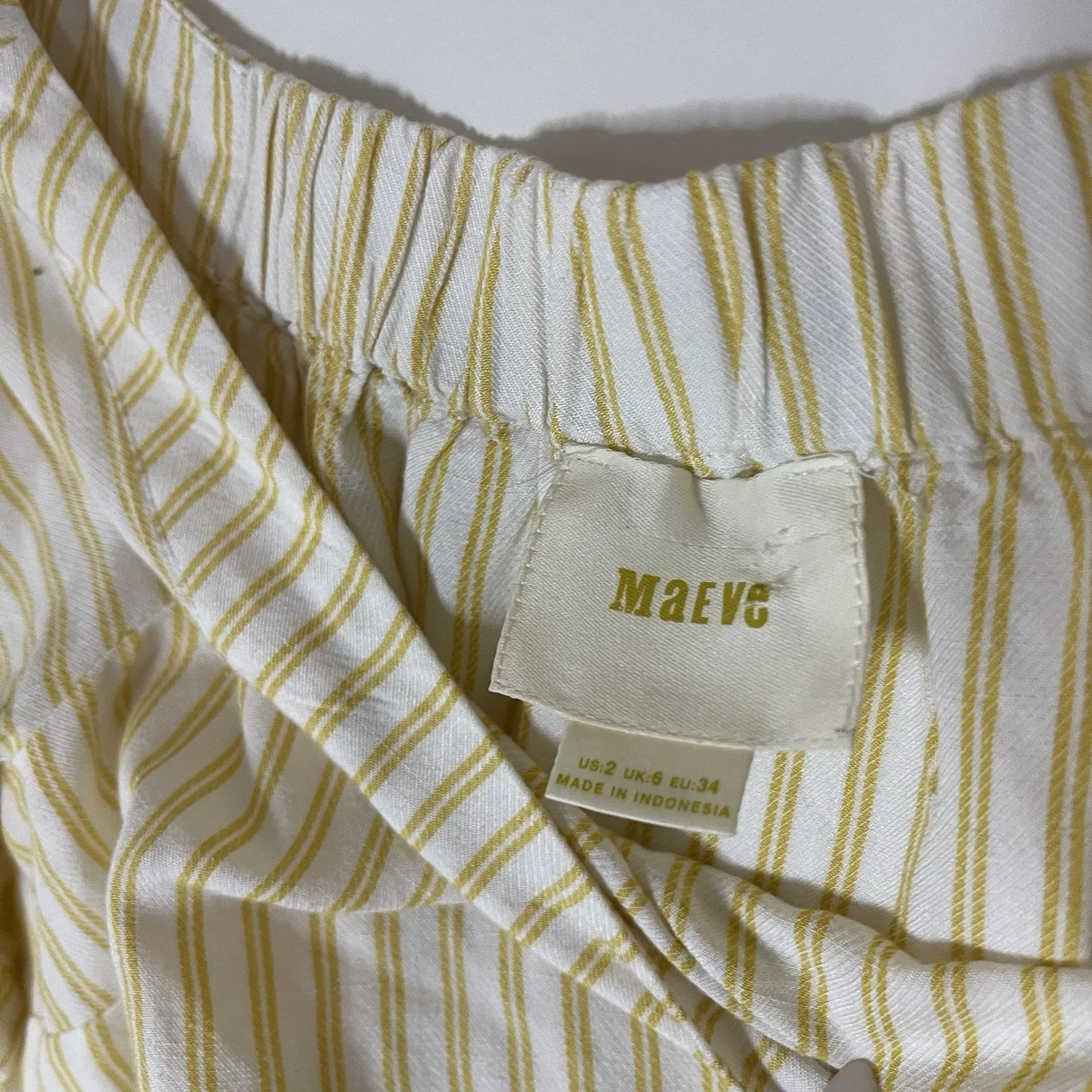 Anthropologie Maeve Yellow And White Striped off shoulder Top US 2 - Image 6