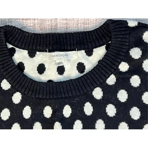 41Hawthorn Stitch Fix Gideon Black White Sweater SMALL Polka Dot Retro 60s - Image 4
