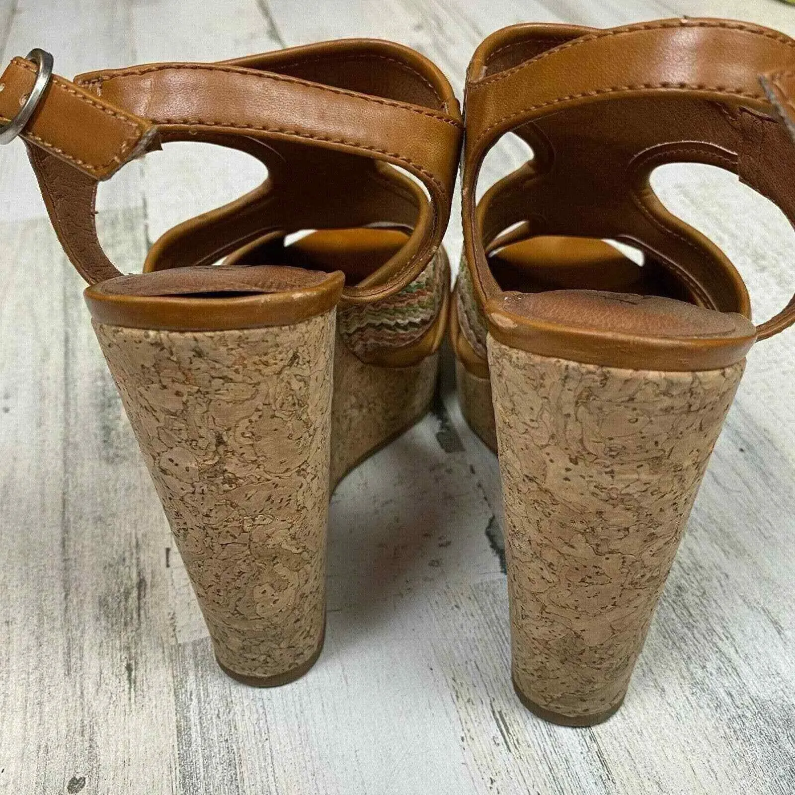 Lucky Brand Wedge Sandal Womens‎ 7M 37 Multicolor Boho Weave - Image 3