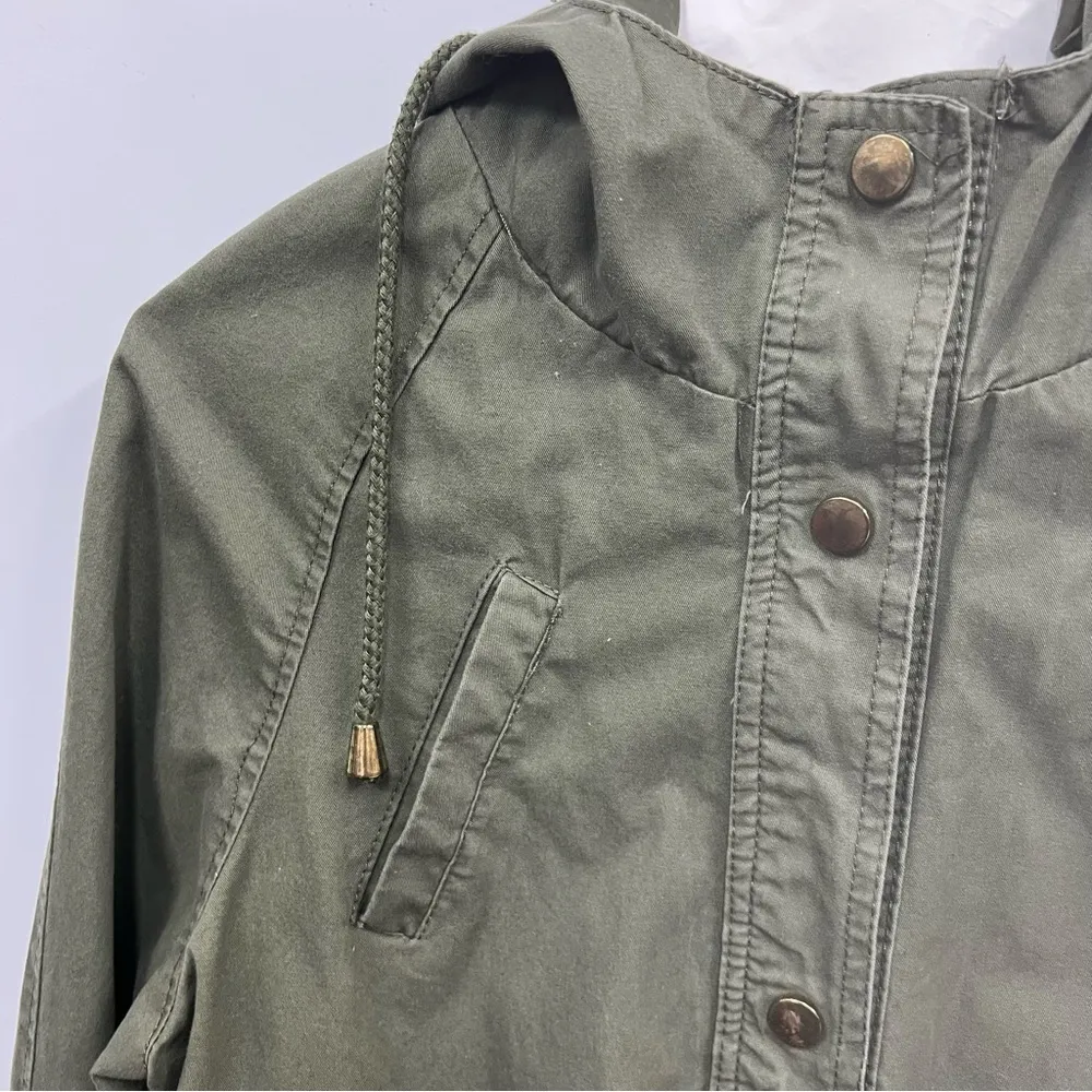 Miss London small jacket olive green army cargo style w/hood - Image 6