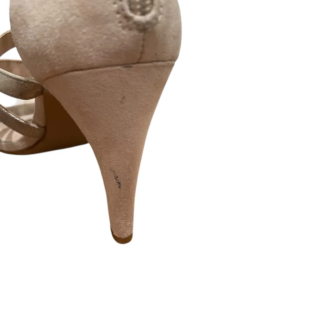 Kelly & Katie Bonavilla Strappy Sandal Heels Beige Gold Women’s Size 7 - Image 8