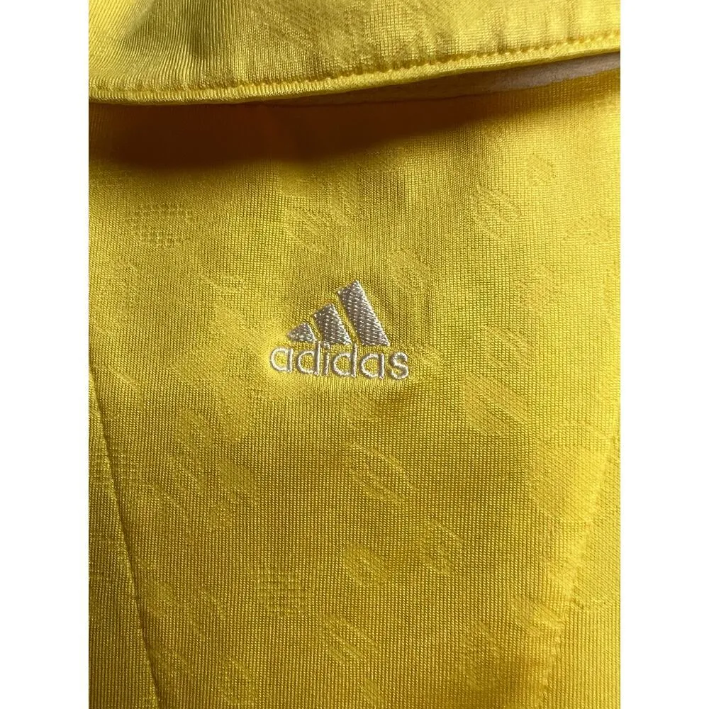 Adidas Clima Cool Yellow White Golf Polo Sleeveless Shirt Small - Image 6