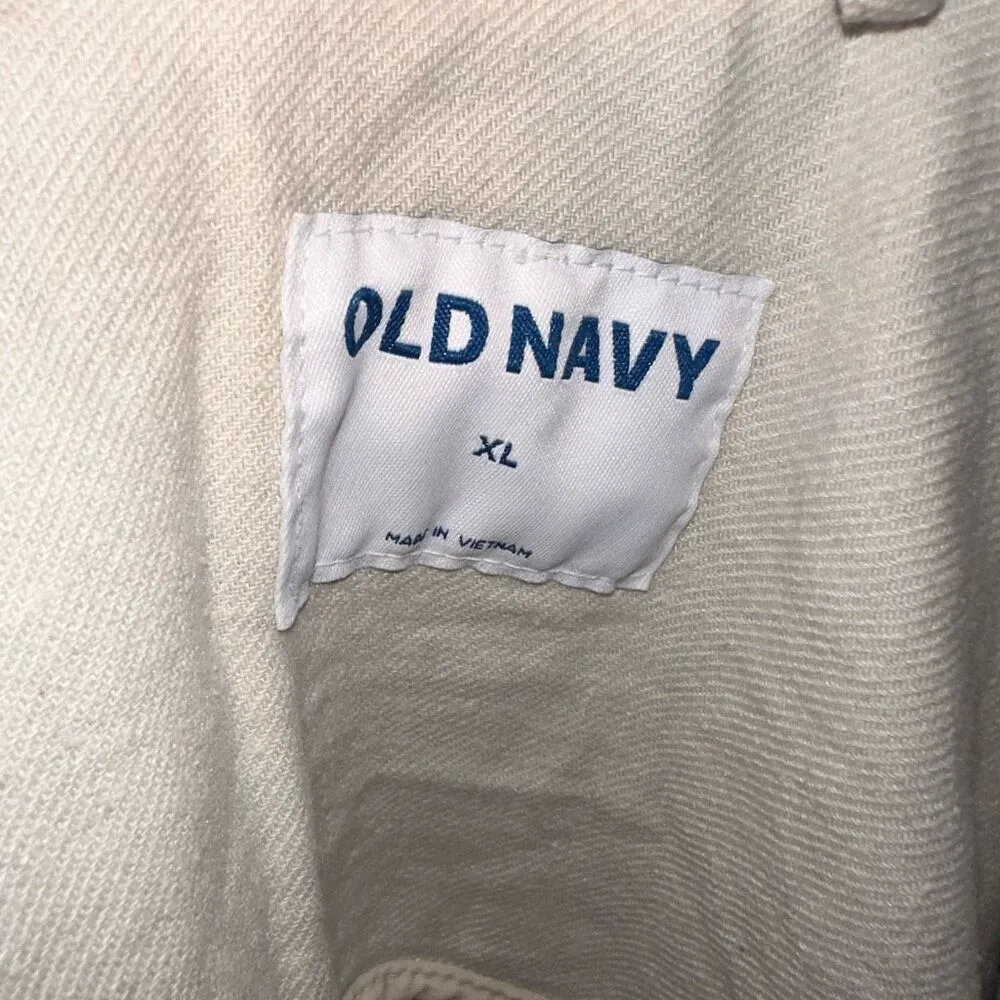 Old Navy distressed elevated basics minimalist linen XL jacket - Image 3