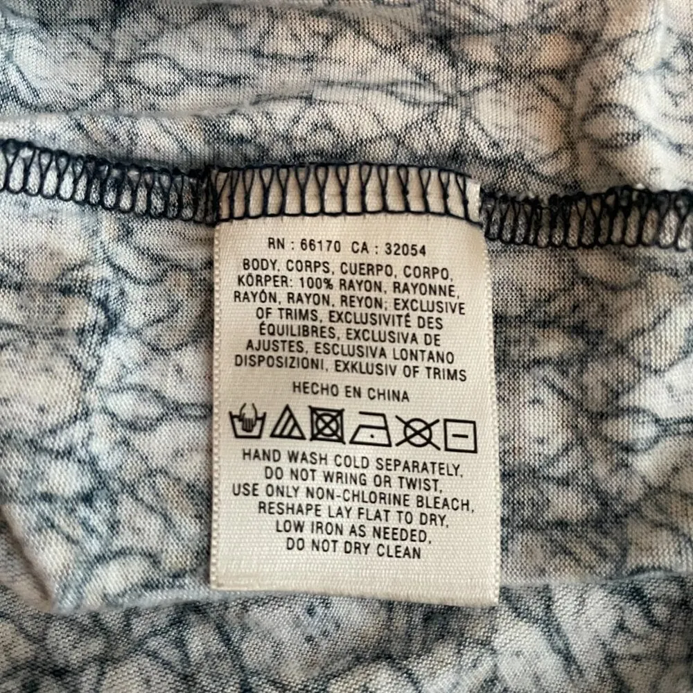 Anthropologie Meadow Rue Women XS Blue White Peplum Blouse Tulle Trim Boho - Image 9