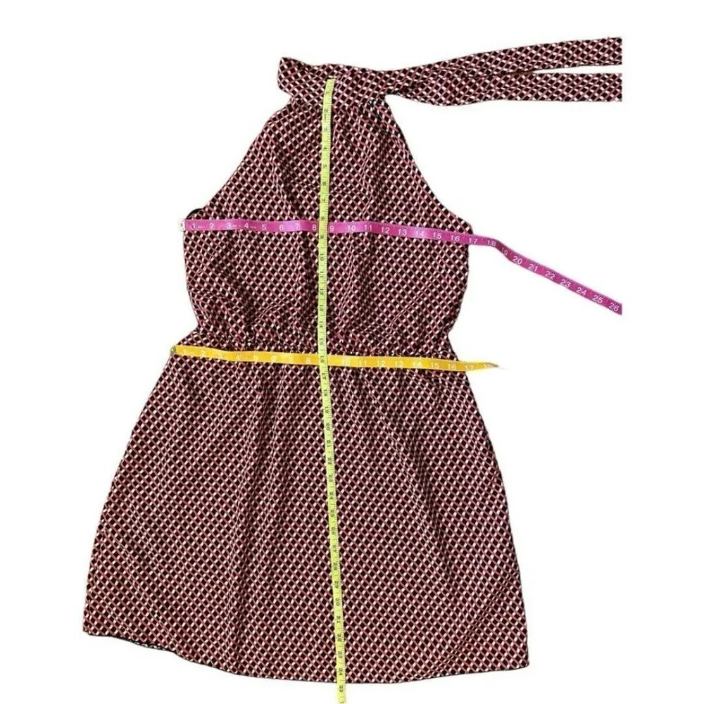 Romeo and Juliet Gossip Girl Orange Red Halter Blouson Dress Size Small - Image 11