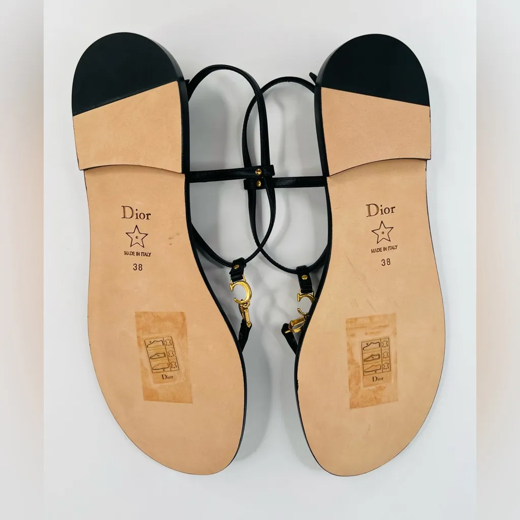 Dior  C'est Dior Thong Sandals Christian Dior Logo CD Leather Flats Size EU 38 - Image 10