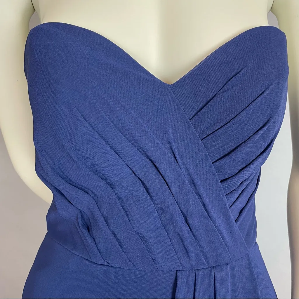 Mori Lee Madeline Gardner Prom‎ Dress Bridesmaid Blue Sweetheart Slit Chiffon 2 - Image 13